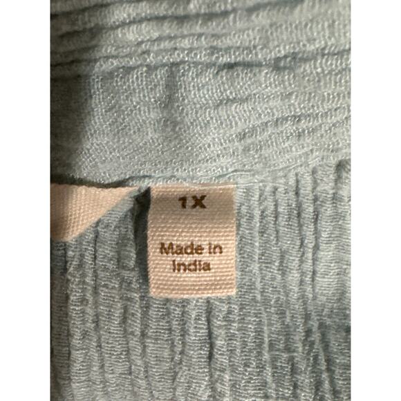 Soft Surroundings Jiada Gauze Tunic, 1X, Blue - Picture 11 of 11